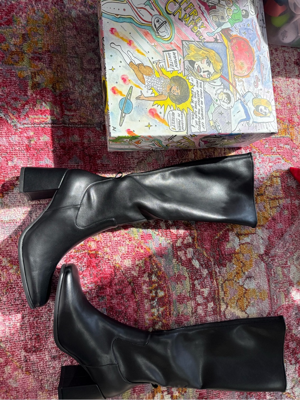 Jeffery Campbell Hot Lava Knee High Black Boots